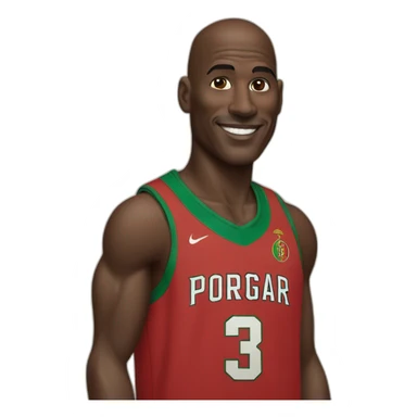 Michael jordan con uniforme de portugal sticker
