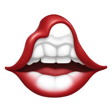 A lip white cherry red color sticker