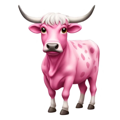 Pink highlander spotted cow sticker