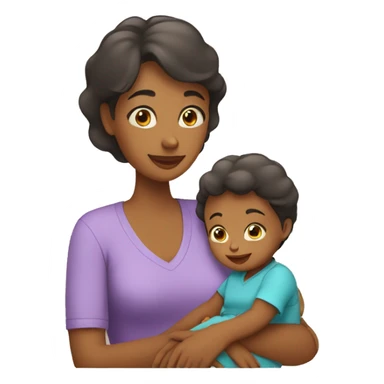 mom taking care of child  sticker