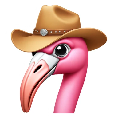 Flamingo with cowboy hat sticker