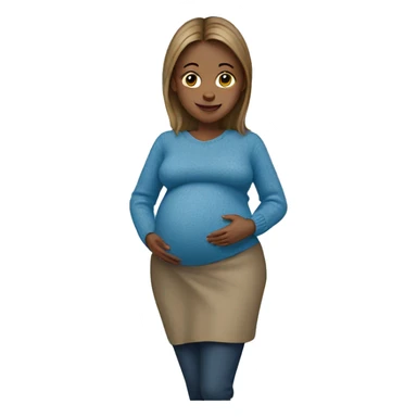pregnant woman with blue sweater  sticker