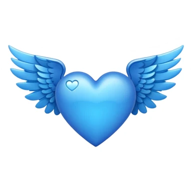 blue heart with wings sticker