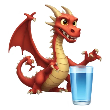 dragon with glass of water sticker