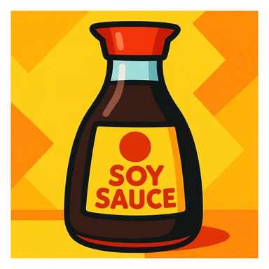 a bottle of soy sauce, cartoon style sticker