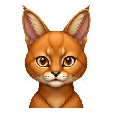Caracal cat in a Android style emoji sticker