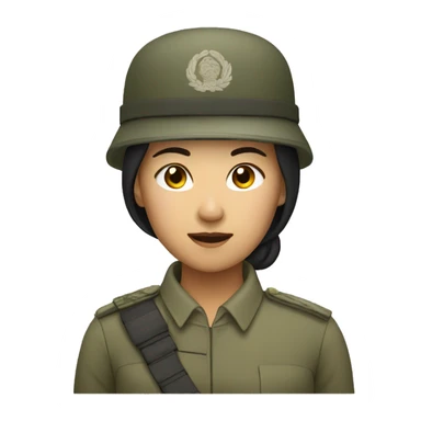 asian soldier woman sticker