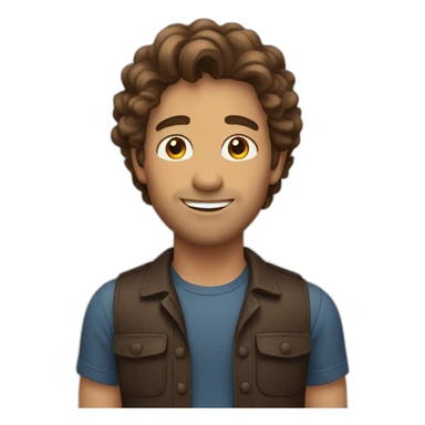 man with brown wavy hair sticker