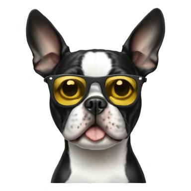 Boston terrier with sunglasses sticker