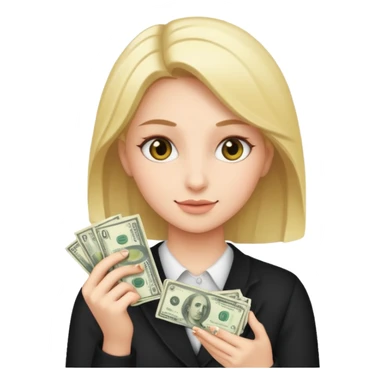 girl spreading cash sticker