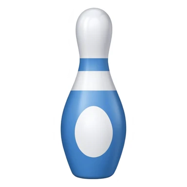 Bowling pin, blue and white sticker