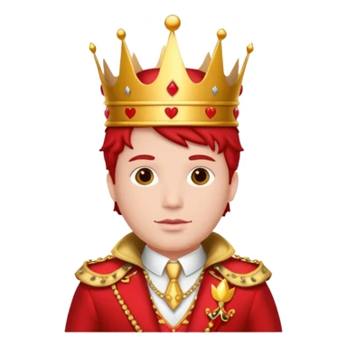 Red King in hearts suit sticker