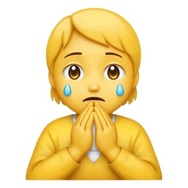 crying praying yellow emoji sticker