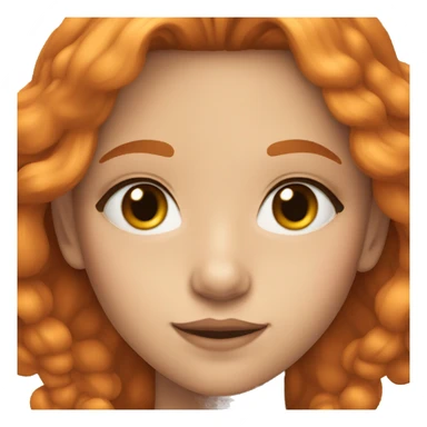 12 year old transgender girl with brown eyes, orange medium length hair and mascara sticker