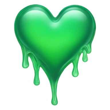 Melt green heart  sticker