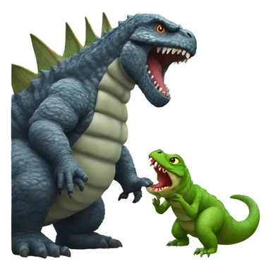 Godzilla eating a lizard sticker