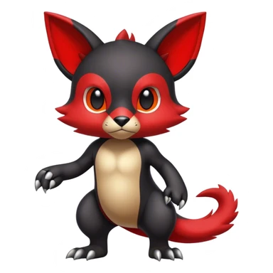 Cute cool black red animal hybrid Fakemon full body sticker