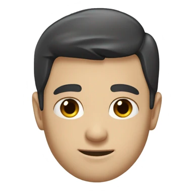 A head and shoulders shot of a 30 year old caucasian man with black short hair wearing a tshirt. sticker