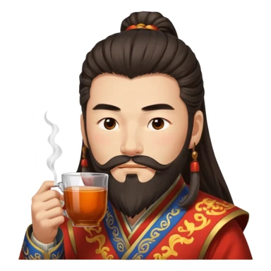 Lu bu squinting while drinking tea  sticker