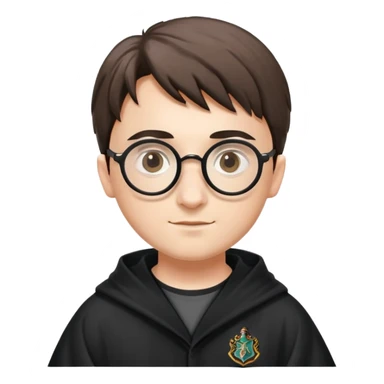 wearing harry potter robe and glasses sticker