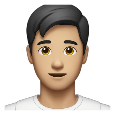 A 24 year old man with black short hair and a white shirt who is face palming sticker