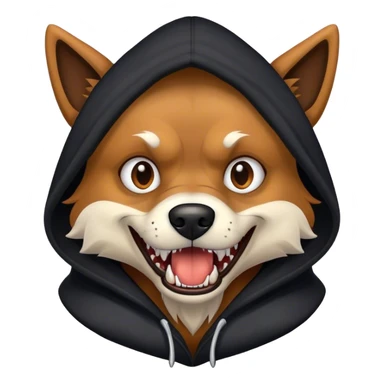 scary dog with hoodie sticker