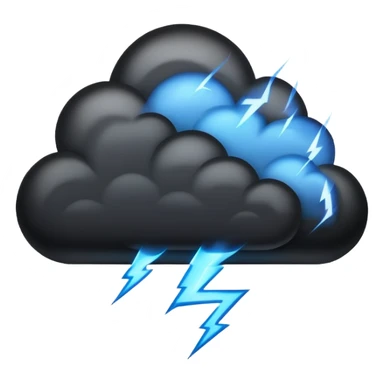 black cloud with blue lightning sticker