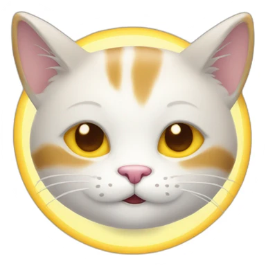 Smiling cat face with halo sticker