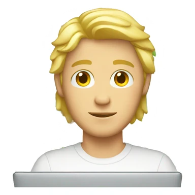 blonde guy with laptop and palm tree in the back sticker