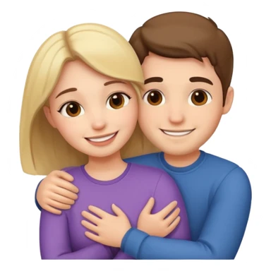 a cute couple hugging sticker