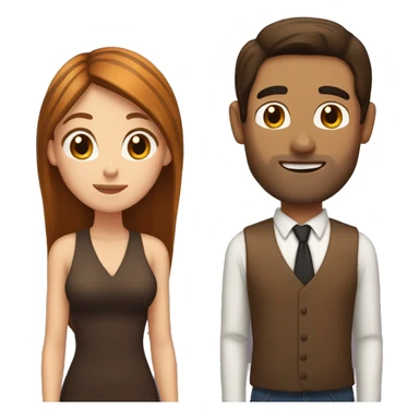 Women with long brown hair and a man with straight brown hair. They are hanging a tiger brown cat sticker