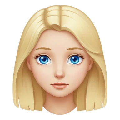 Girl with blonde hair and blue eyes  sticker