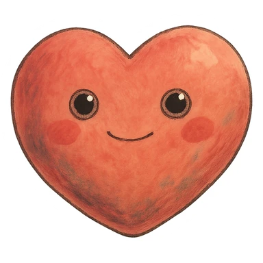 cute heart, ghibli style, no background sticker