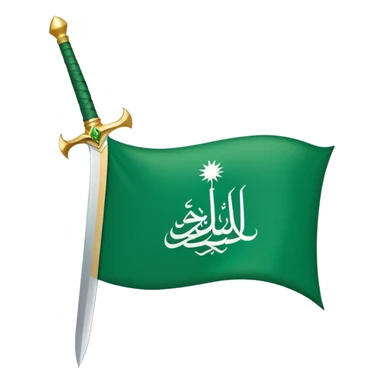 Saudi Arabian flag green with white script and sword sticker