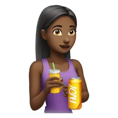 Girl drinking energy drink sticker