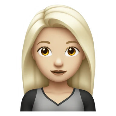 Pale girl with half white and half black hair sticker