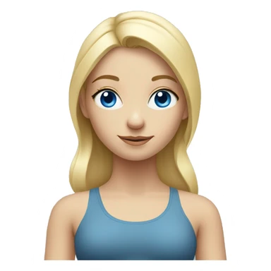blonde girl doing yoga blue eyes sticker