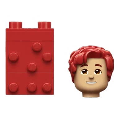 Red lego brick sticker