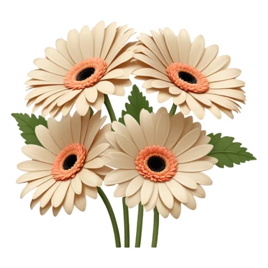 light beige Gerbera flowers  sticker