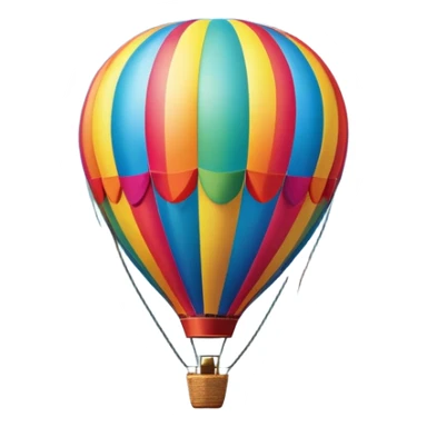 a clear sky and distant hills in the background with A colorful hot air balloon floating gracefully above the ground. The balloon's vibrant colors stand out against the soft clouds, capturing the peaceful yet adventurous spirit of hot air ballooning. sticker