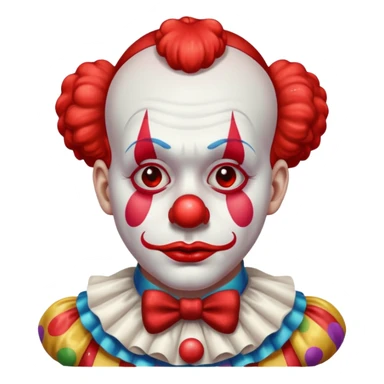 red glitter clown with the sad facial expression sticker