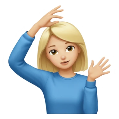 blonde girl doing dab sticker