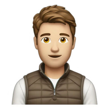 golfer with brown hair wearing gilet sticker