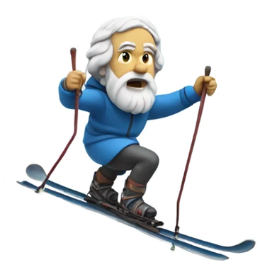 socrates skiing on mountain  sticker
