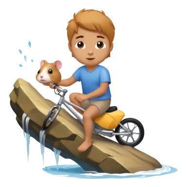 Me riding a hamster on a waterfall sticker