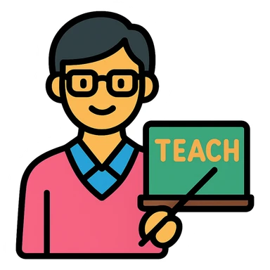 color outline icon of a teacher sticker