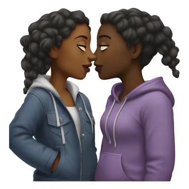 Two black girls kissing sticker