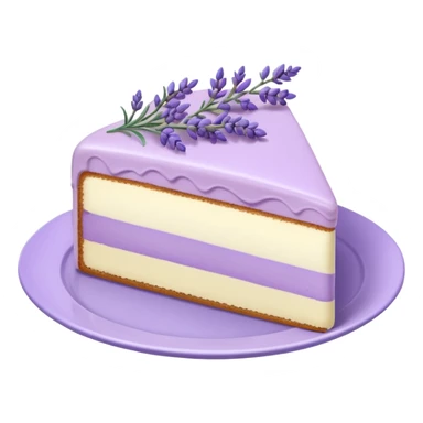 a cut out piece of an Aesthetic gorgeous beautiful pretty inspo Lavender cake with lavender flowers on a pastel plate  sticker