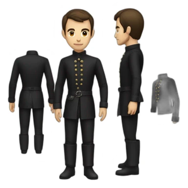 medieval evil spy putting normal clothes over a black suit sticker