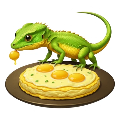 lizard eating omelette sticker